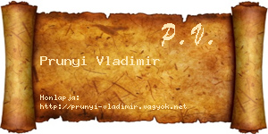 Prunyi Vladimir névjegykártya